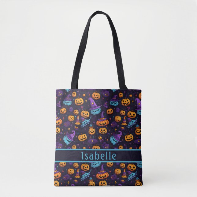Pumpkin Hexenhut Navy Tote Bag Tasche (Vorderseite)