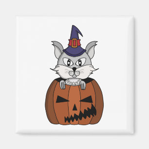 Pumpkin Hexenkatze zu Halloween Magnet