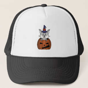 Pumpkin Hexenkatze zu Halloween Truckerkappe