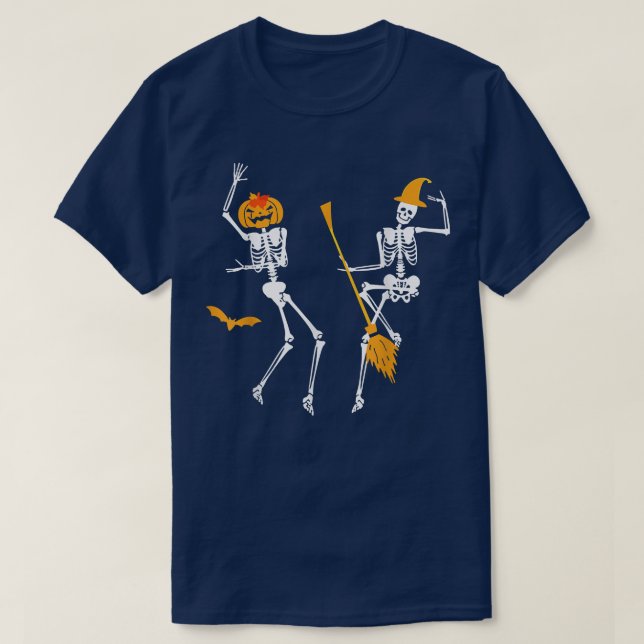 Pumpkin Hexentanz des Todes Macabre Skeleton T-Shirt (Design vorne)