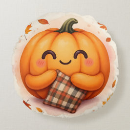 Pumpkin Hug-a-Pillow | Niedlicher Herbstwirbel Rundes Kissen