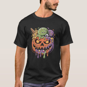 Pumpkin Ice Cream Monster Halloween Frauen Männer T-Shirt