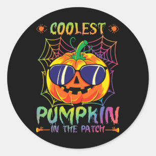 Pumpkin in der Patch-Gefärbte Krawatte Halloween P Runder Aufkleber
