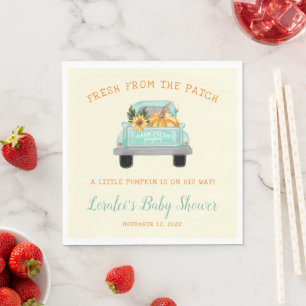 Pumpkin in Vintagen Lkw-Herbstdusche Serviette