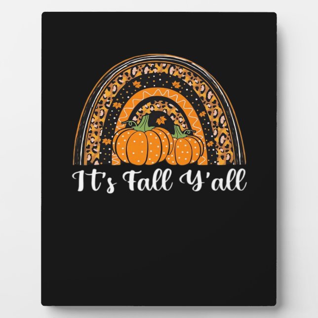 Pumpkin It's Fall Y’all Happy Fall Erntedank Fotoplatte (Vorderseite)