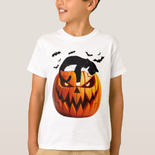 Pumpkin Katze Tuxedo Halloween bringen Spannung fü T-Shirt