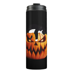 Pumpkin Katze Tuxedo Halloween bringen Spannung fü Thermosbecher