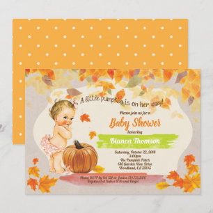Pumpkin-Kindermädchen Dusche rustikale Vintage Fal Einladung