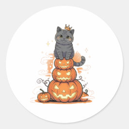 Pumpkin King Brit - Regal British Shorthair Runder Aufkleber