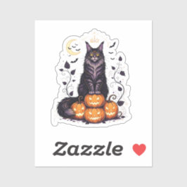 Pumpkin King Coon - Maine Coon Halloween Aufkleber