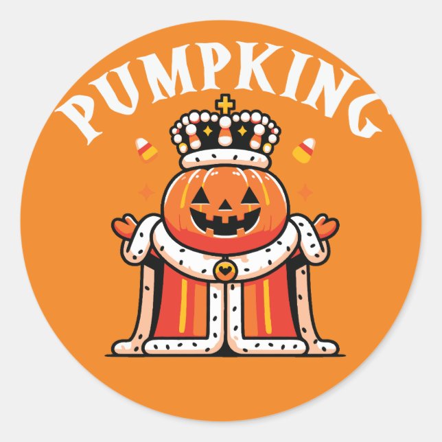 Pumpkin King Halloween Royalty Sticker (Vorderseite)