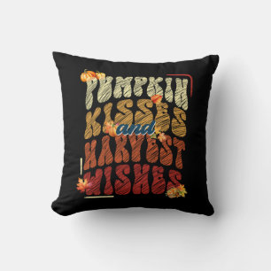 Pumpkin Kisses Harvest Wünsche, Bold Retro Fall Kissen