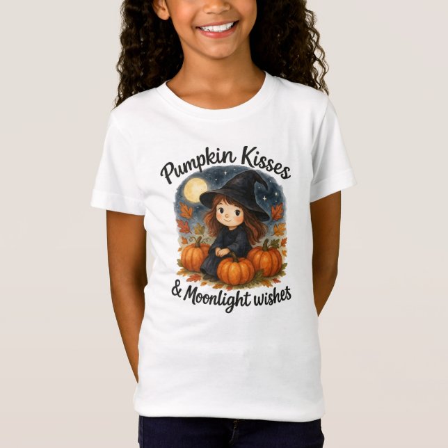 Pumpkin Kisses & Moonlight Wünsche T-Shirt (Vorderseite)
