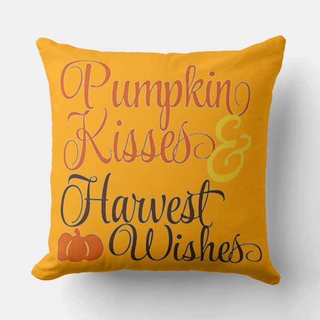 Pumpkin Kisses und ernten Wünsche Kissen (Vorderseite)