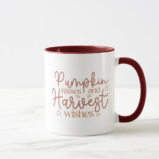 Pumpkin Kisses und Harvest Wünsche Tasse (Rechts)