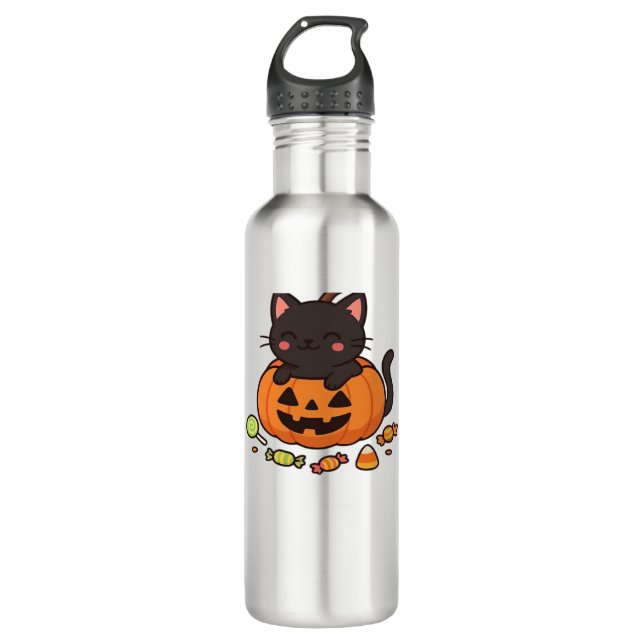 Pumpkin Kitty Parade Essential T-Shirt Edelstahlflasche (Vorderseite)