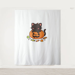Pumpkin Kitty Parade Essential T - Shirt Wandteppich