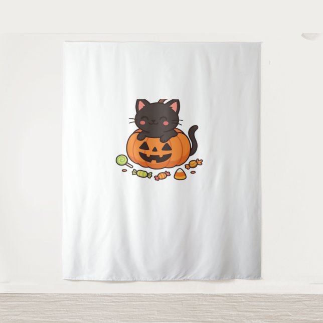 Pumpkin Kitty Parade Essential T - Shirt Wandteppich (Vorderseite)