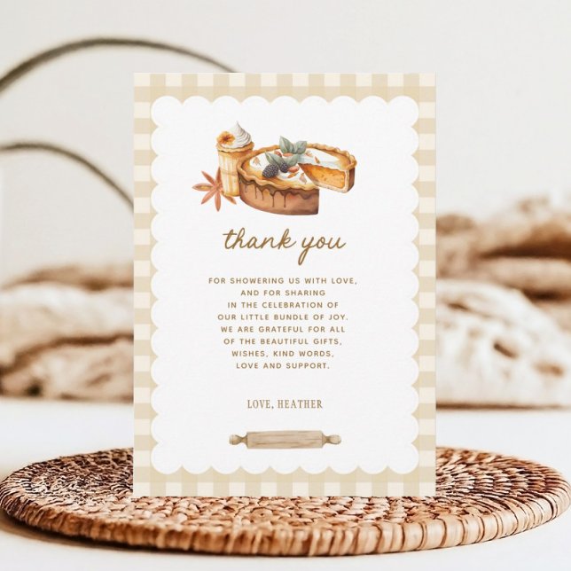 Pumpkin Kleine Süsse Pie Babydusche Dankeskarte (Von Creator hochgeladen)