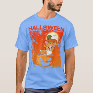 Pumpkin Kostüme Mädchen Frauen Niedlich Corgi Hall T-Shirt