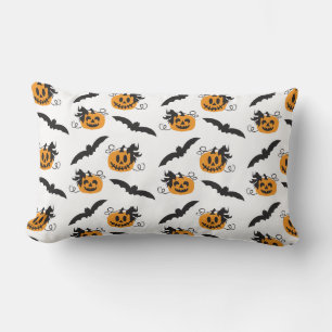 Pumpkin Kürbislaterne Bat Black Orange Muster Lendenkissen