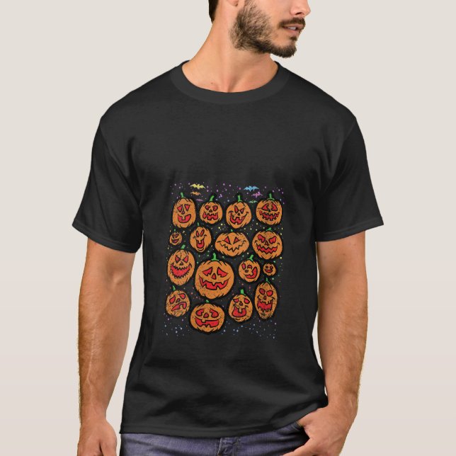 Pumpkin Kürbislaterne Gesicht Halloween Kostüme Mä T-Shirt (Vorderseite)