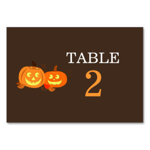Pumpkin Kürbislaterne Hochzeitskarte Tischnummer