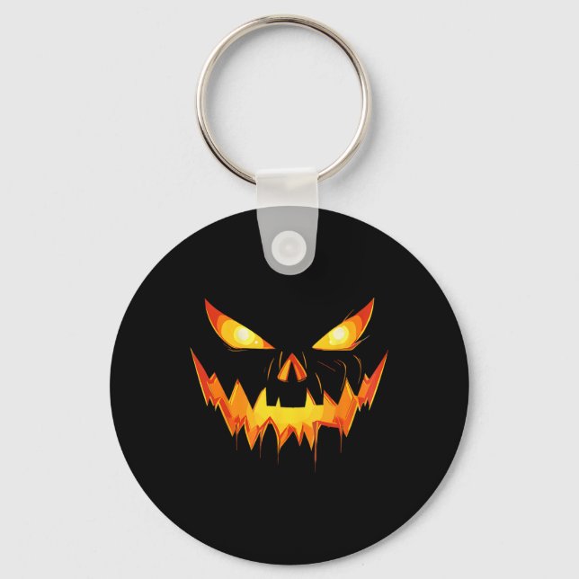Pumpkin Kürbislaterne konfrontiert Halloween Men B Schlüsselanhänger (Vorderseite)