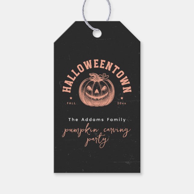 Pumpkin Kürbislaterne Orange Halloween-Party Geschenkanhänger (Vorderseite)