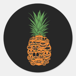 Pumpkin Kürbislaterne Party Kostüm für Ananas Runder Aufkleber