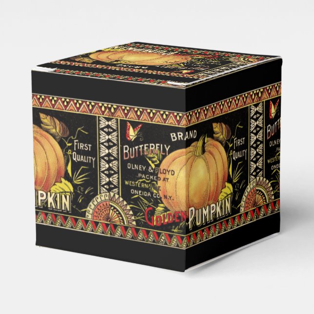 Pumpkin Label Antique Butterfly Marke Geschenkschachtel (Vorderseite)