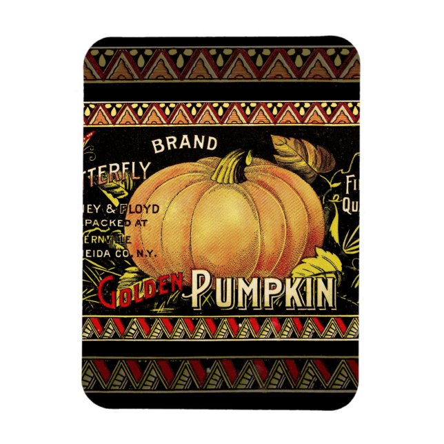 Pumpkin Label Antique Butterfly Marke Magnet (Vertikal)