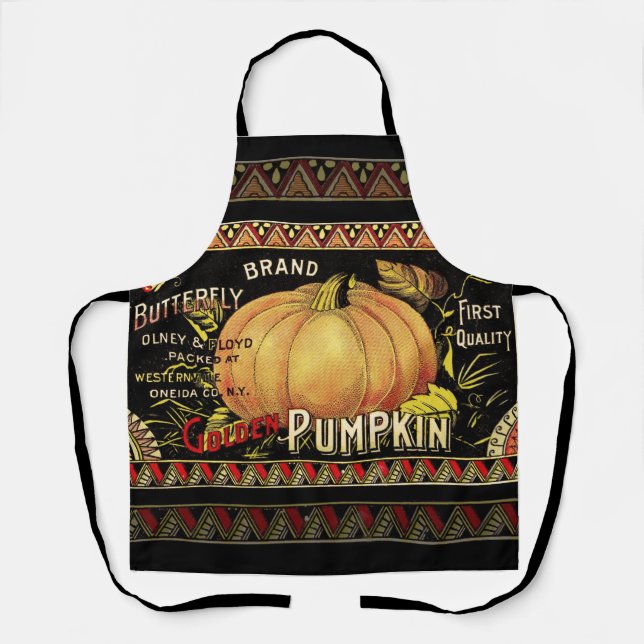 Pumpkin Label Antique Butterfly Marke Schürze (Vorderseite)
