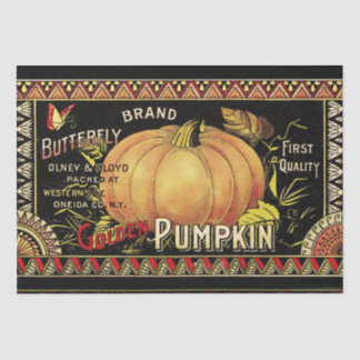 Pumpkin Label Antique Butterfly Marke Seidenpapier