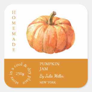 Pumpkin-Label für kleine Unternehmen Quadratischer Aufkleber