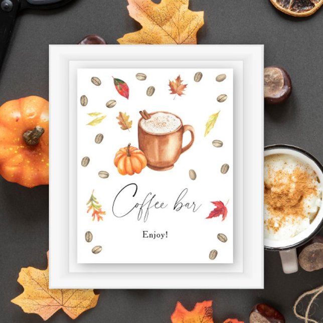Pumpkin Latte Brautparty Kaffee Bar Poster (Von Creator hochgeladen)