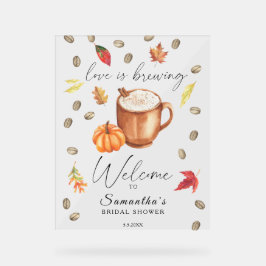 Pumpkin Latte Brautparty Willkommen Acrylschild