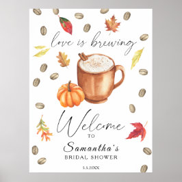 Pumpkin Latte Brautparty Willkommen Poster