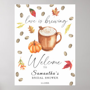 Pumpkin Latte Brautparty Willkommen Poster
