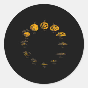 Pumpkin-Lebenszyklus für Erntedank Halloween-Koste Runder Aufkleber