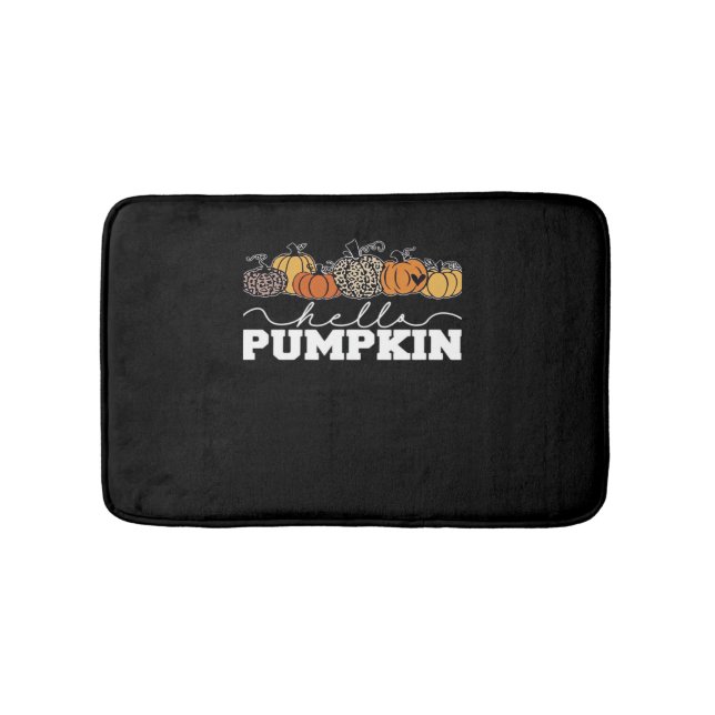 Pumpkin Leopard Fall Frauen Niedliche Herbstsaison Badematte (Vorderseite)