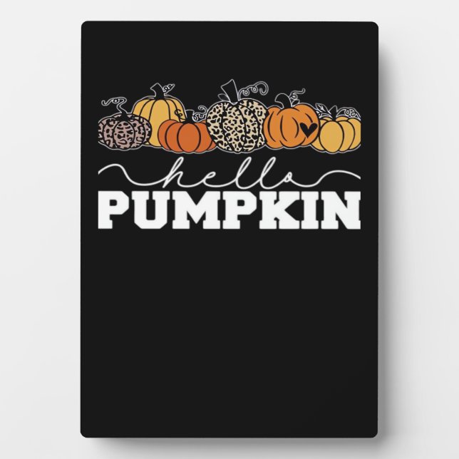 Pumpkin Leopard Fall Frauen Niedliche Herbstsaison Fotoplatte (Vorderseite)