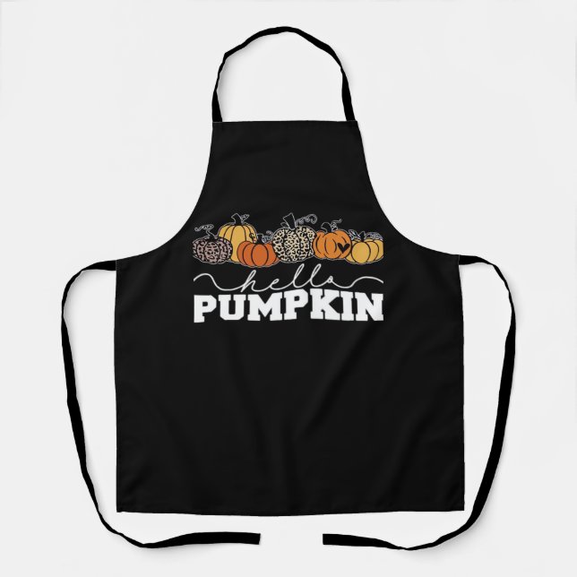 Pumpkin Leopard Fall Frauen Niedliche Herbstsaison Schürze (Vorderseite)
