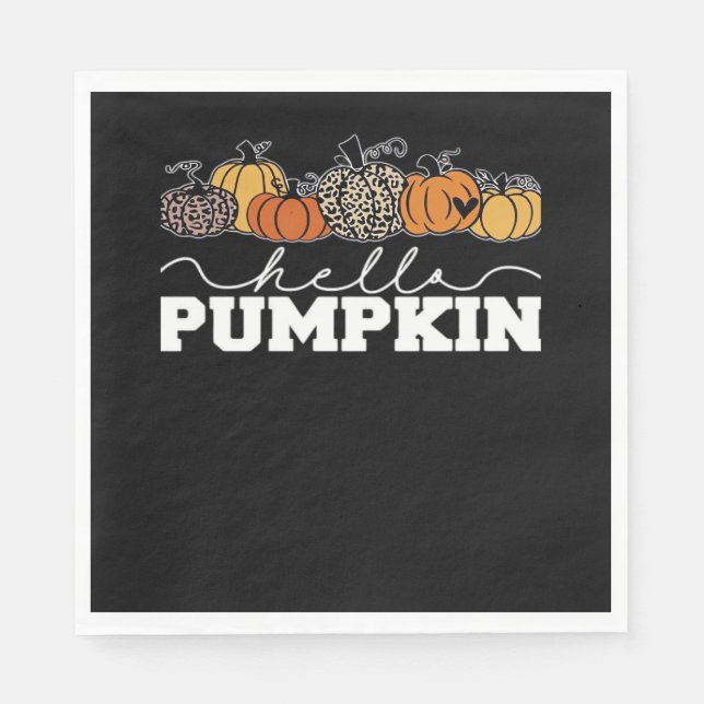Pumpkin Leopard Fall Frauen Niedliche Herbstsaison Serviette (Vorderseite)