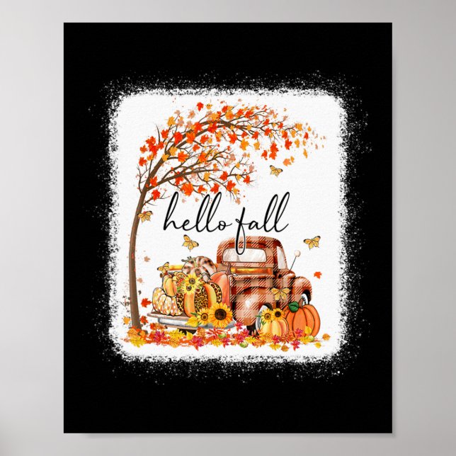 Pumpkin Leopard Hallo Fall glücklich Fall Y alle F Poster (Vorne)