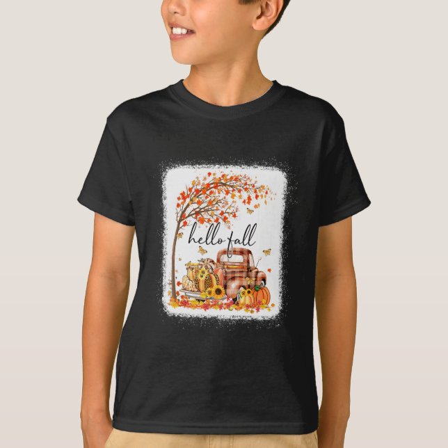 Pumpkin Leopard Hallo Fall glücklich Fall Y alle F T-Shirt (Vorderseite)