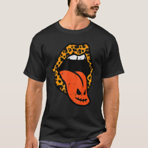 Pumpkin Leopard Lips Adult Halloween Kostüm für W T-Shirt