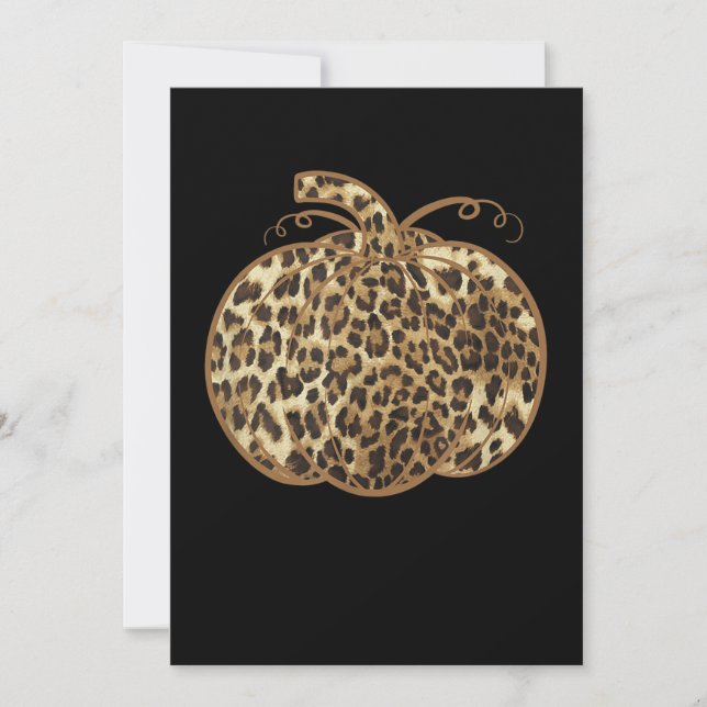 Pumpkin Leopard Print Erntedank Halloween Feiertagskarte (Vorderseite)