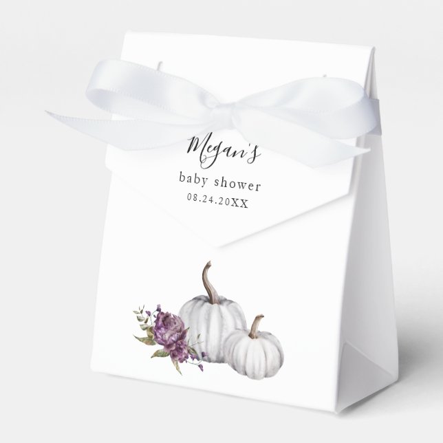 Pumpkin Lila Floral Baby Dusche Geschenkschachtel (Vorderseite)
