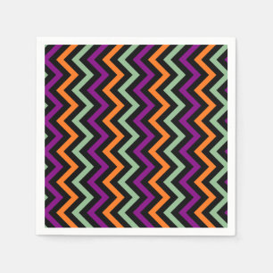 Pumpkin, Lila, grün und schwarz V. Zickzack Papier Serviette
